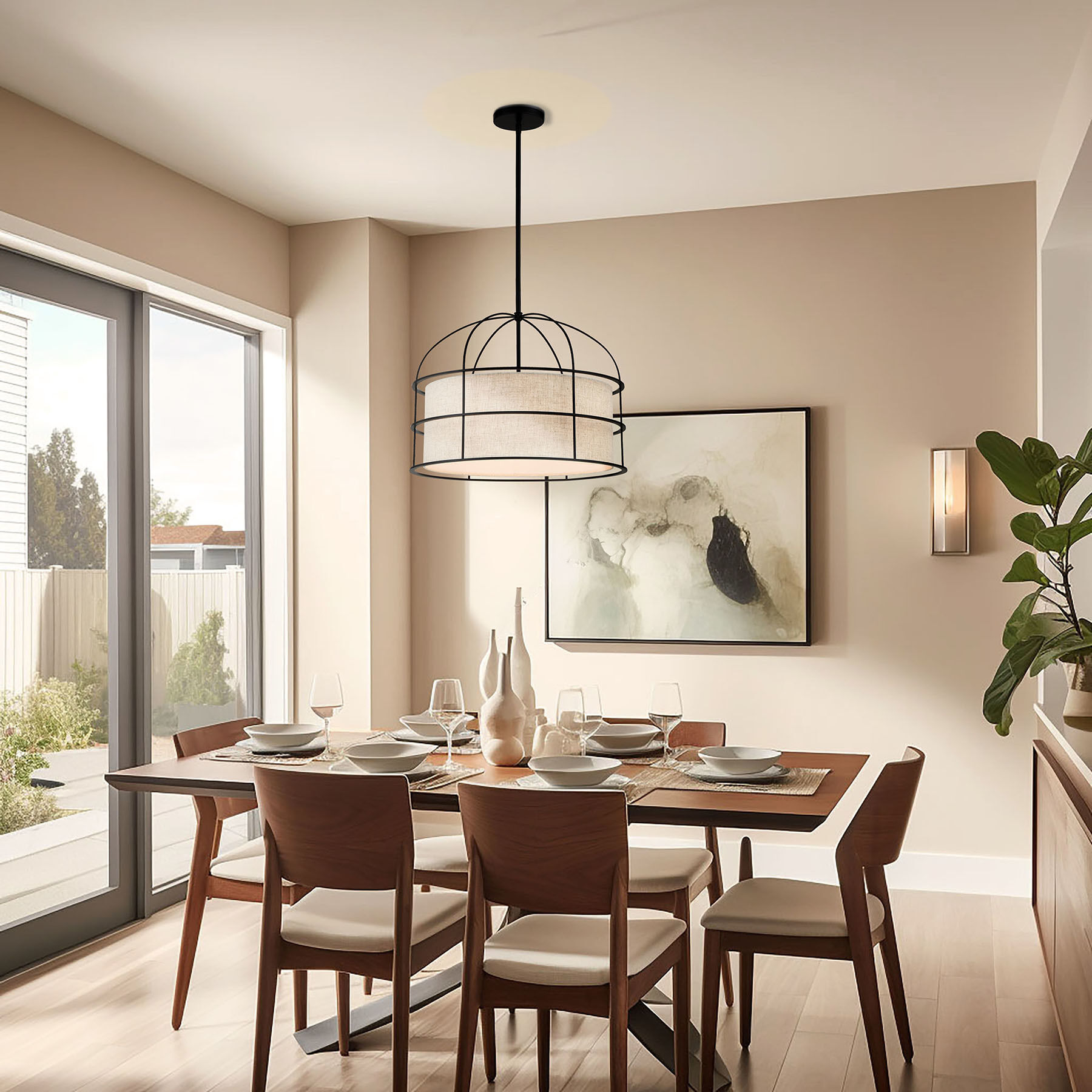 Gateway Park 5 Light 20 inch Coal Convertible Pendant / Semi Flush Ceiling Light